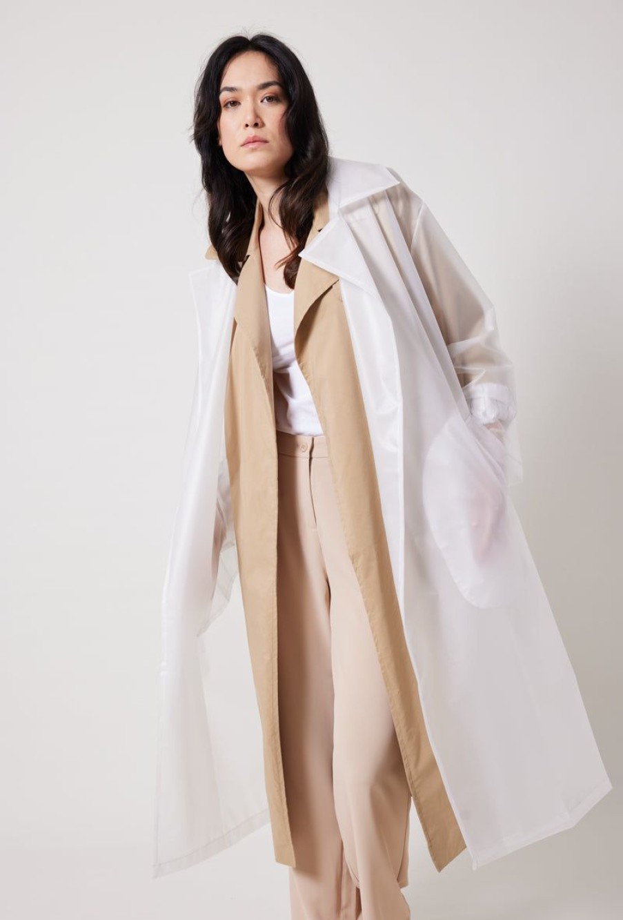 Femme Escandelle Paris | Trench Impermeable Transparent