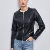 Femme Escandelle Paris | Veste Similicuir Col Rond