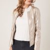 Femme Escandelle Paris | Veste En Similicuir Col Rond