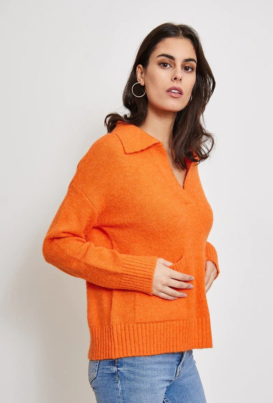 Femme Escandelle Paris | Pull Col V En Maille