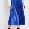 Femme Escandelle Paris | Jupe Midi Plissee Satinee