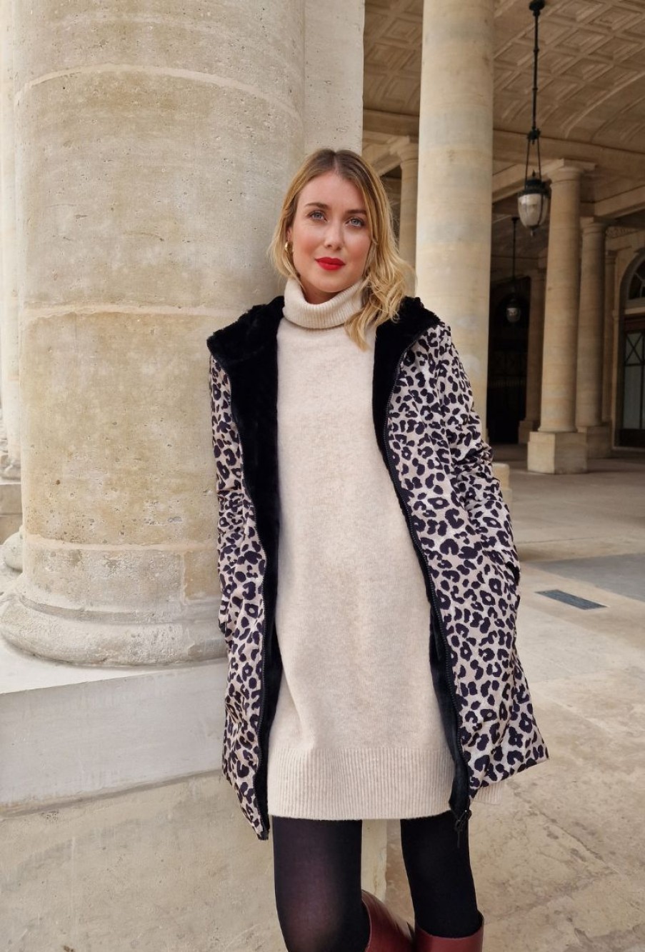 Femme Escandelle Paris | Robe Pull Col Roule En Maille