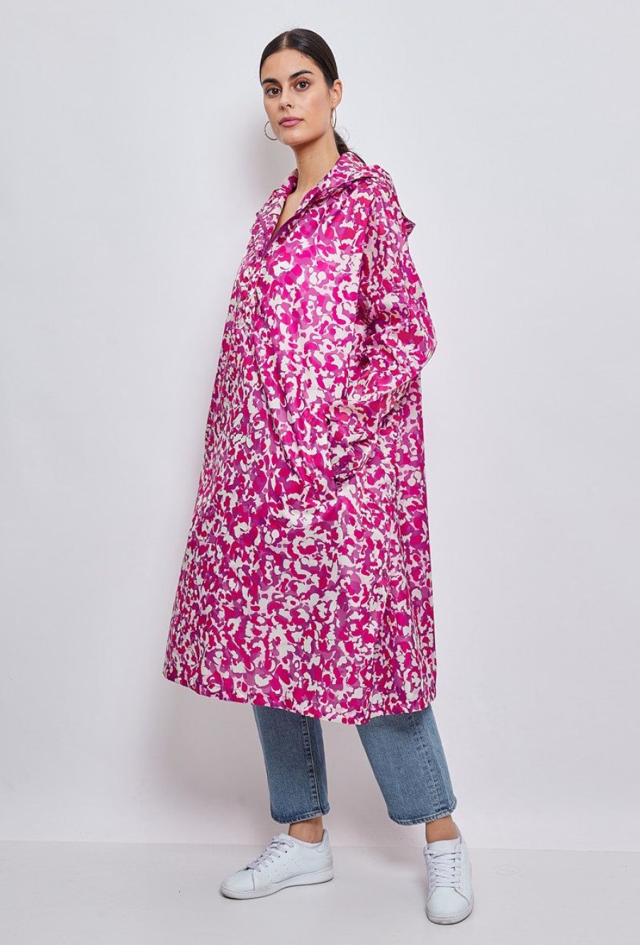 Femme Escandelle Paris | Poncho De Pluie Imprimes Liberty