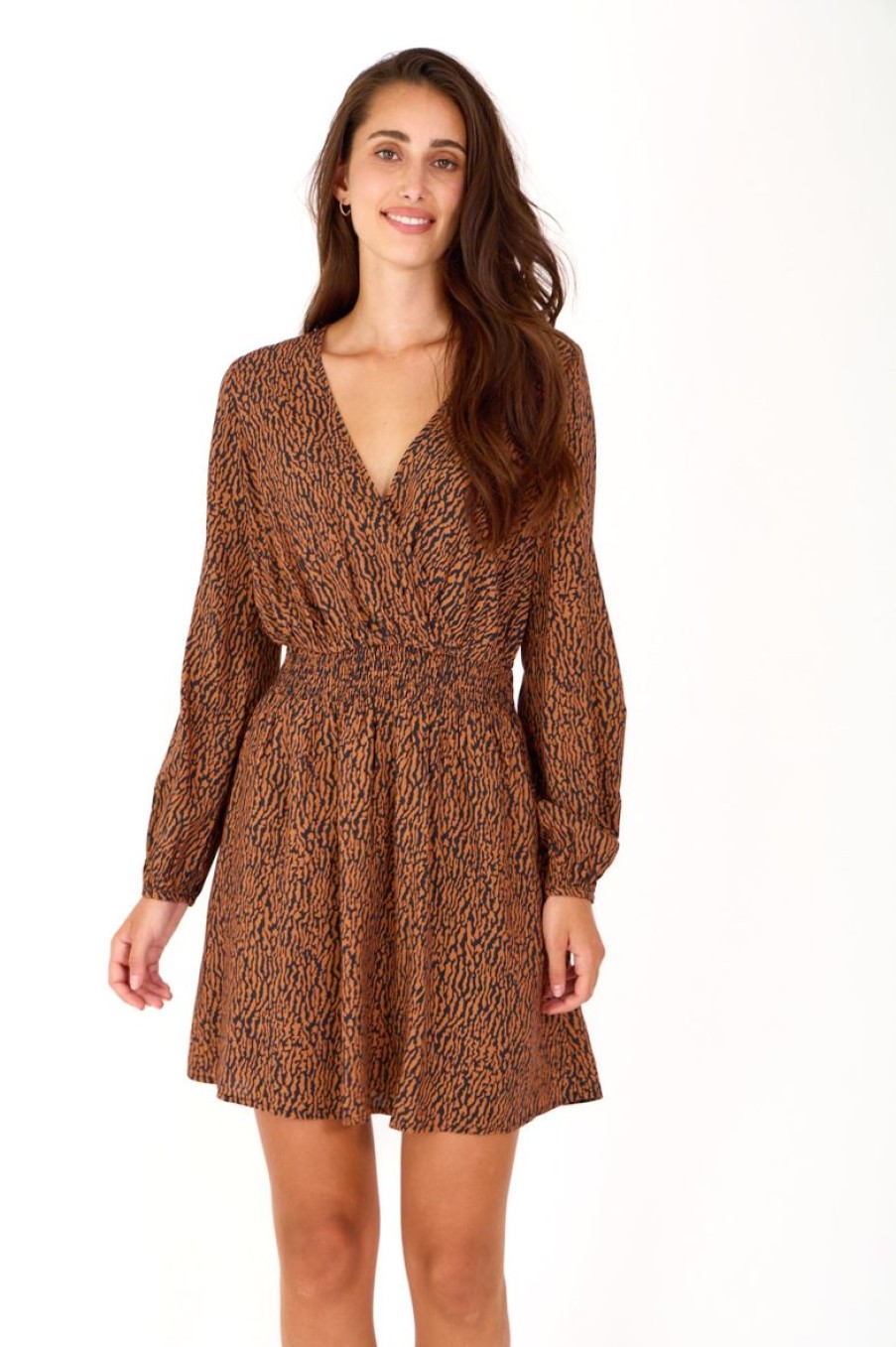 Femme Escandelle Paris | Emma-Robe Courte A Motifs Print Terra