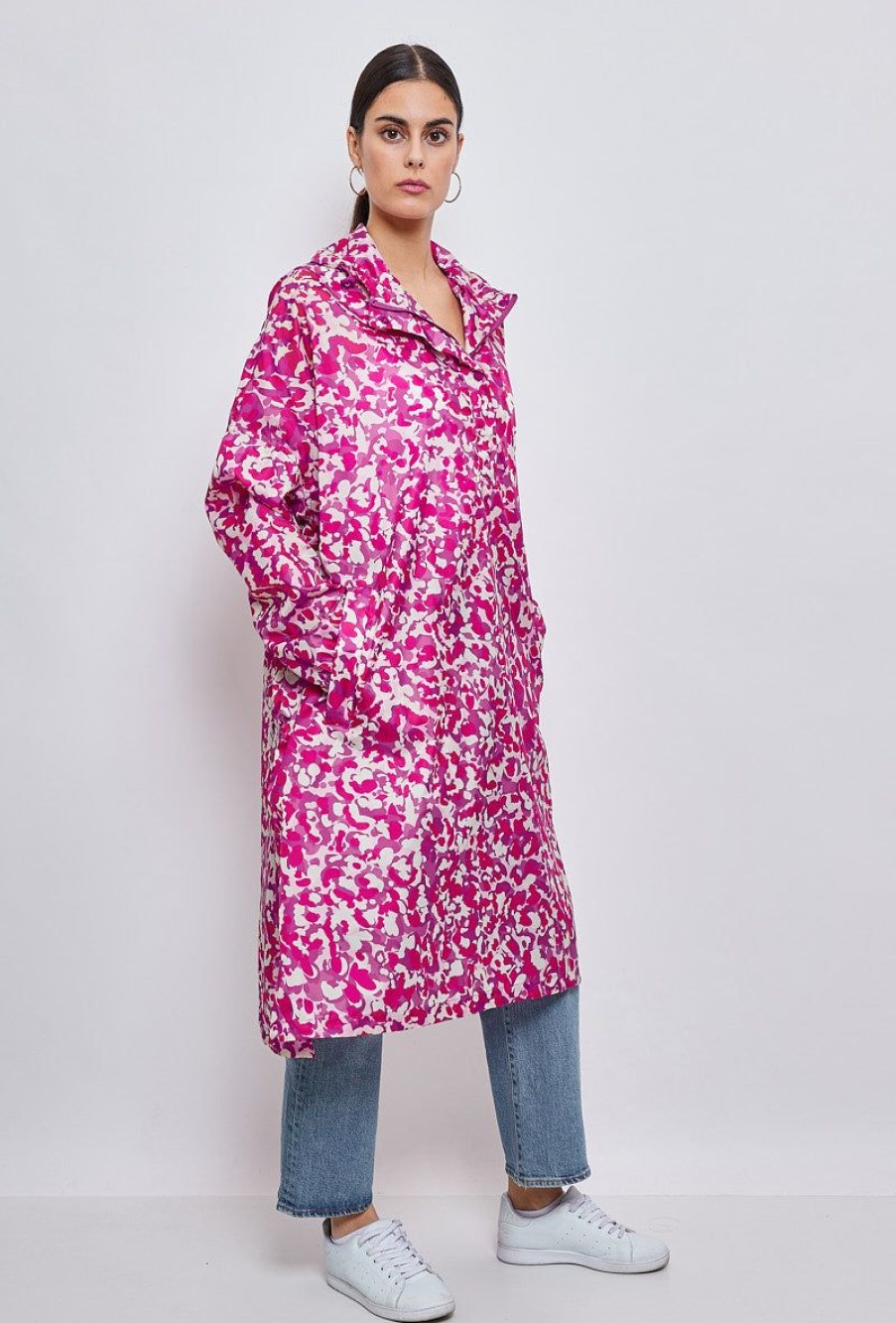 Femme Escandelle Paris | Poncho De Pluie Imprimes Liberty