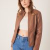 Femme Escandelle Paris | Veste Similicuir Col Motard