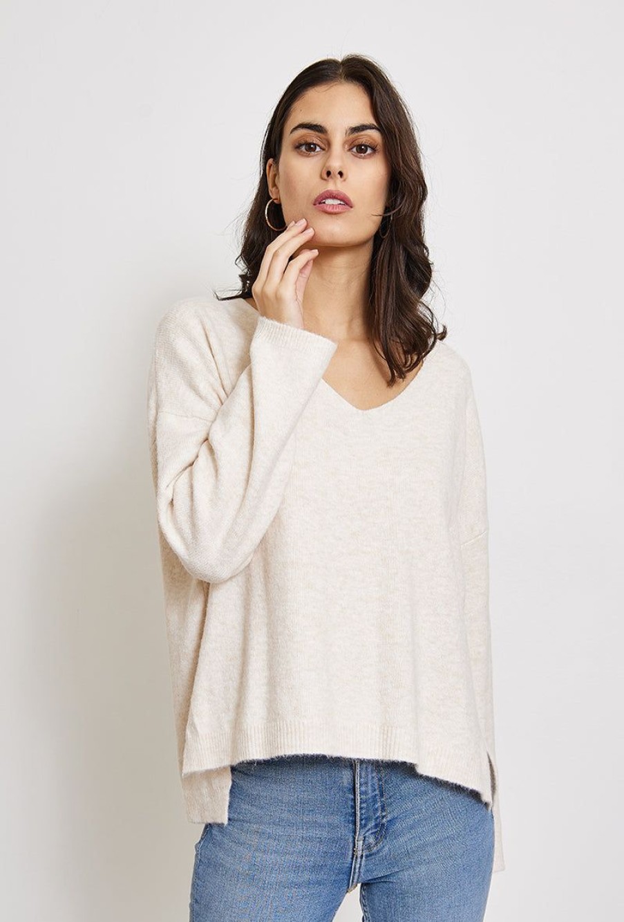 Femme Escandelle Paris | Pull En Maille Encolure V