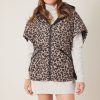 Femme Escandelle Paris | Doudoune-Cape Reversible A Motifs Leopard