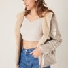 Femme Escandelle Paris | Parka Courte Reversible Fausse Fourrure