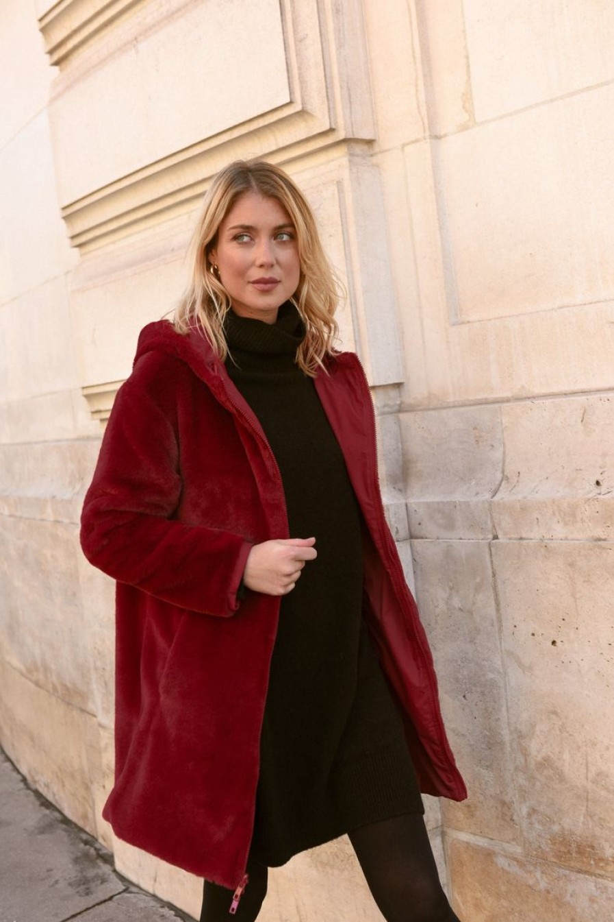 Femme Escandelle Paris | Parka Reversible A Fourrure