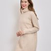 Femme Escandelle Paris | Robe Pull Col Roule En Maille