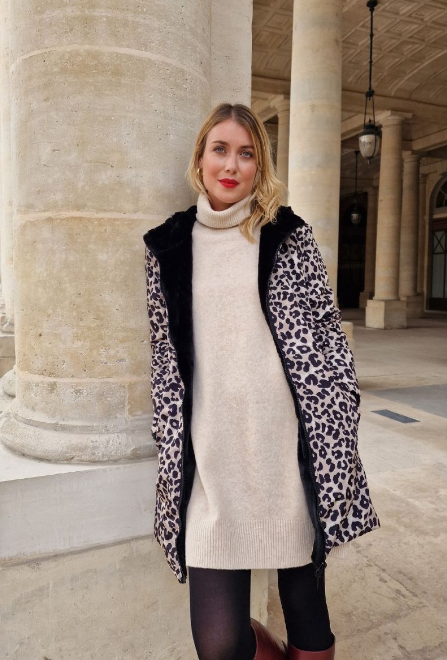 Femme Escandelle Paris | Robe Pull Col Roule En Maille