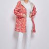 Femme Escandelle Paris | Impermeable Mi-Long Motifs Zebre